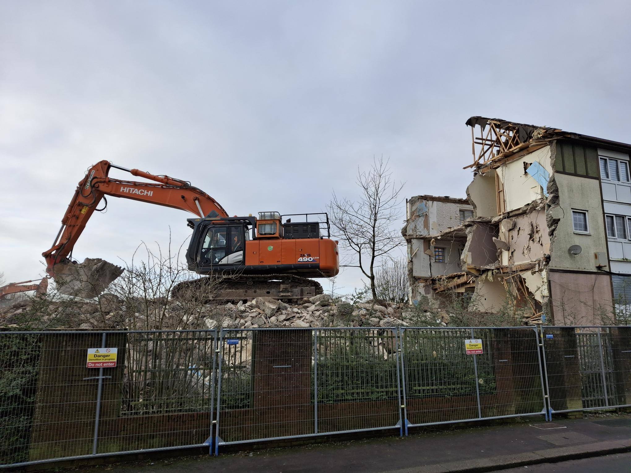 Digger during demolition